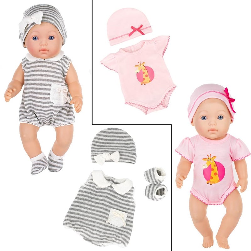 iBayda 7 Sets Baby Doll Clothes & Accessories Include Rompers, Dresses and Hats for 14-16 Inch (35-43cm) Newborn Dolls (Doll Not Included) - Image 5